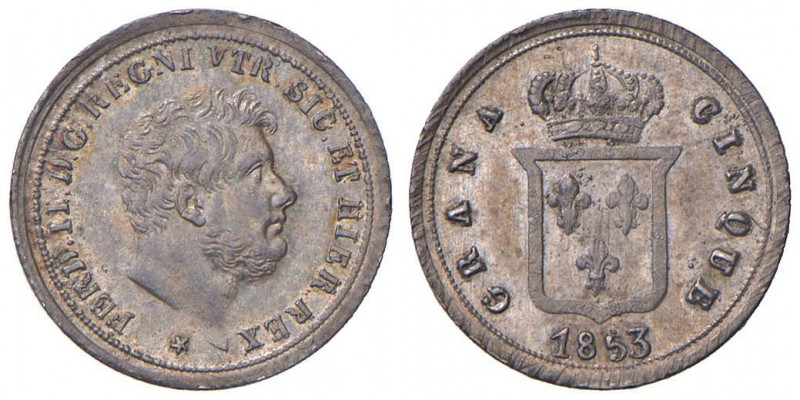 NAPOLI Ferdinando II (1830-1859) Mezzo carlino 1853 - Magliocca 664 AG (g 1,17)...