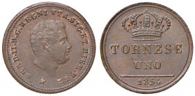 NAPOLI Ferdinando II (1830-1859) Tornese 1854 - Magliocca 780 CU (g 3,30) 
SPL+