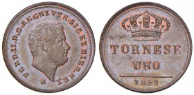 NAPOLI Ferdinando II (1830-1859) Tornese 1859 - Magliocca 784 CU (g 3,21) Conservazione eccezionale in rame rosso
FDC