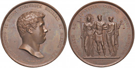 NAPOLI Ferdinando II (1830-1859) Medaglia 1830 Per l’assunzione al trono del re Ferdinando II di Borbone Bronzo - Opus: Catenacci e Laudicina - D’Auri...