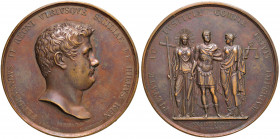 NAPOLI Ferdinando II (1830-1859) Medaglia 1830 Per l’assunzione al trono del re Ferdinando II di Borbone Bronzo - Opus: Catenacci e Laudicina - D’Auri...