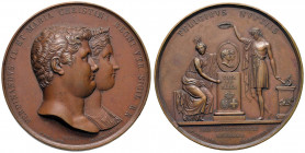 NAPOLI Ferdinando II (1830-1859) Medaglia 1832 Nozze del re con Maria Cristina di Lorena - Opus: Laudicina - D’Auria 179 AE (g 168,00 - Ø 62 mm) Ex Va...