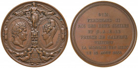 NAPOLI Ferdinando II (1830-1859) Medaglia 1836 visita di Ferdinando II alla zecca di Parigi - Opus: Barre - D’Auria 189 (indicata R/4) AE (g 174 - Ø 7...