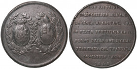 NAPOLI Ferdinando II (1830-1859) Medaglia 1840 per la linea di confine tra lo Stato Pontificio ed il Regno delle due Sicilie - D’Auria 196 Fusione in ...
