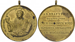 NAPOLI Ferdinando II (1830-1859) Medaglia 1843 San Francesco Caracciolo - Opus: V. Catenacci - AE dorato (g 33,49 - Ø 41 mm) 
qFDC
