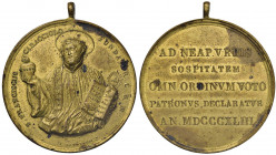 NAPOLI Ferdinando II (1830-1859) Medaglia 1843 San Francesco Caracciolo - Opus: V. Catenacci - AE dorato (g 33,49 - Ø 41 mm) 
qFDC