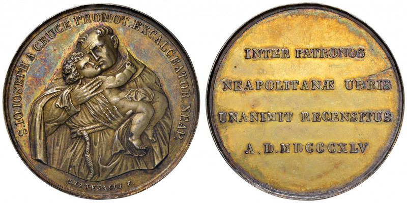NAPOLI Ferdinando II (1830-1859) Medaglia 1845 per San Giuseppe della Croce - Op...