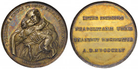 NAPOLI Ferdinando II (1830-1859) Medaglia 1845 per San Giuseppe della Croce - Opus: V. Catenacci - AG (g 28,64 - Ø 43 mm) RRR Minimi colpetti al bordo...
