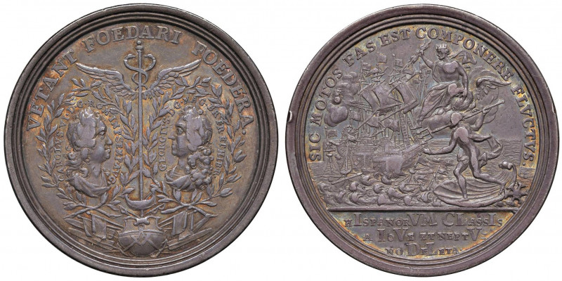 Giorgio I re d’Inghilterra (1714-1727) Medaglia 1718 Battaglia navale di Capo Pa...