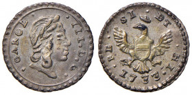 PALERMO Carlo III (1720-1734) Mezzo tarì 1733 - Gig. 35b AG (g 1,22)
SPL+