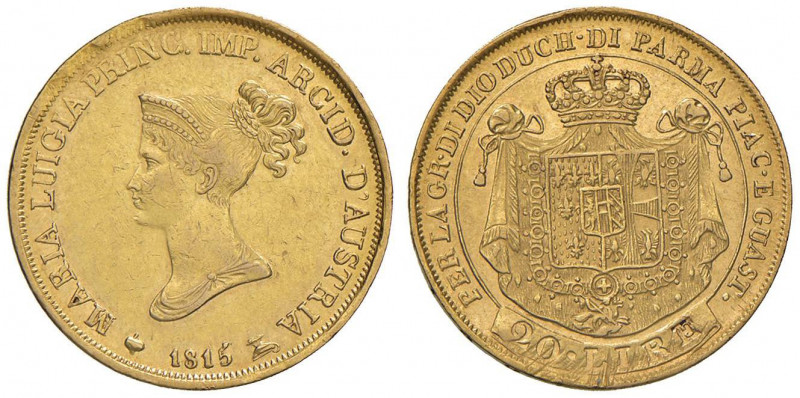 PARMA Maria Luigia (1815-1847) 20 Lire 1815 - MIR 1092/1 AU (g 6,42) Colpetti al...