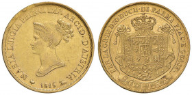 PARMA Maria Luigia (1815-1847) 20 Lire 1815 - MIR 1092/1 AU (g 6,42) Colpetti al bordo 
BB/qSPL