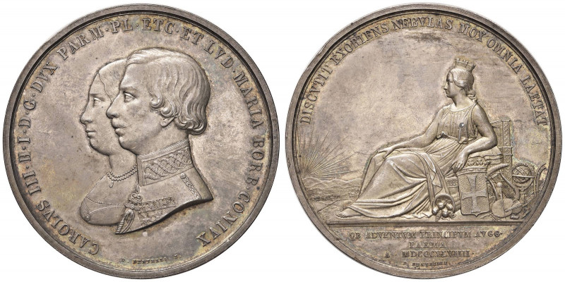 PARMA Carlo III (1849-1854) Medaglia 1849 per il ritorno del duca a Parma - Opus...