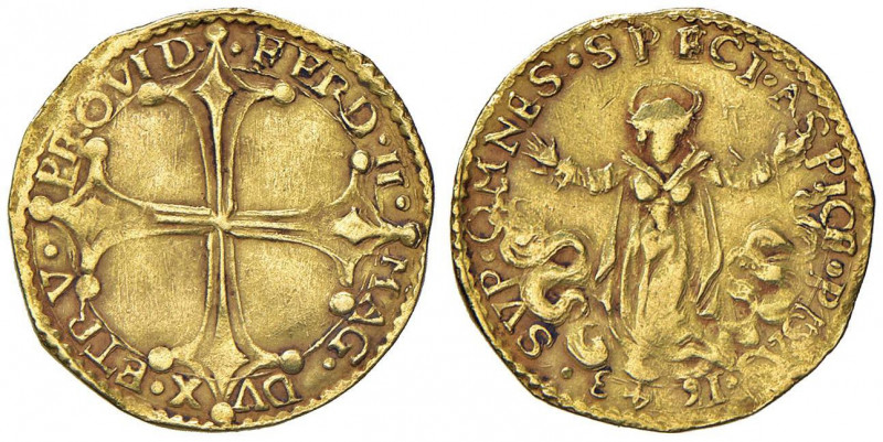 PISA Ferdinando II (1620-1670) Mezza doppia 1643 - MIR 450 (questo esemplare ill...