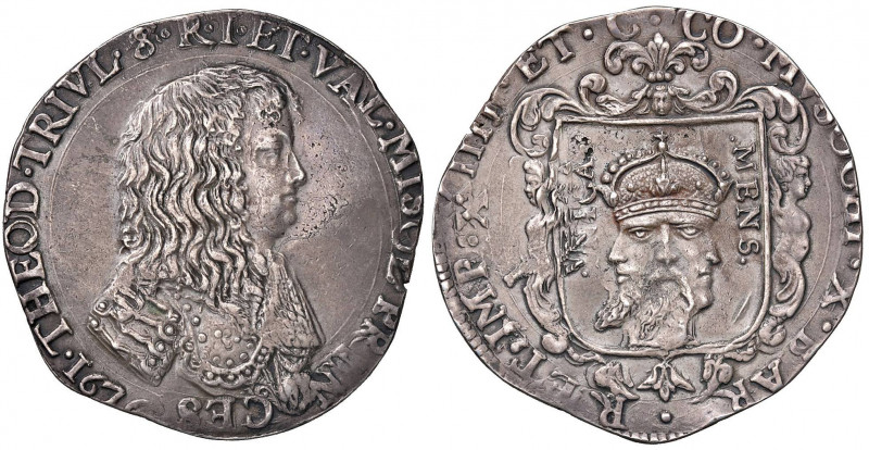 RETEGNO Antonio Teodoro Trivulzio (1676-1678) Mezzo filippo stretto 1676 - MIR 9...