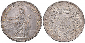 TORINO Repubblica Piemontese (1798-1799) Quarto di scudo A. VII - Gig. 2 AG (g 8,78) RRR Bellissimo esemplare per questo tipo di moneta, con delicata ...