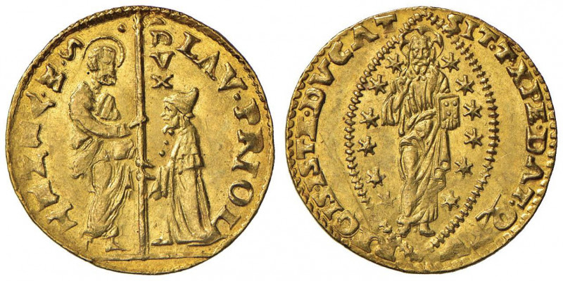 VENEZIA Lorenzo Priuli (1556-1559) Zecchino - Pa. 1 AU (g 3,50) Graffietto al R/...