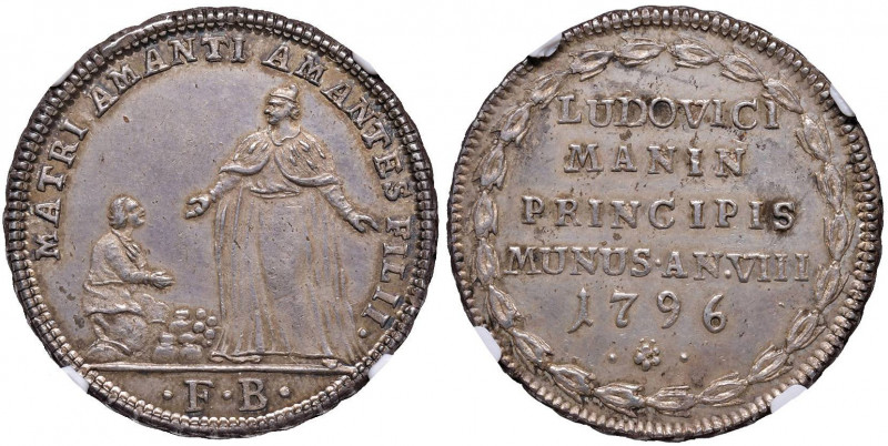 VENEZIA Ludovico Manin (1789-1797) Osella 1796 A. VIII di doppio peso (silver pi...