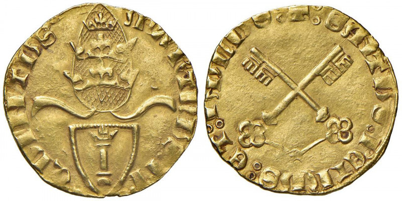 Martino V (1417-1431) Avignone - Fiorino da 24 soldi - Munt. 31 AU (g 2,70) RRR...