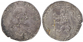 Pio V (1566-1572) Bologna - Bianco - Munt. 49 AG (g 4,95) Piccola screpolatura sulla guancia ma bell’esemplare con patina di vecchia raccolta 
SPL/qF...
