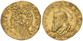 Paolo V (1605-1621) Quadrupla 1608 A. IV - Munt. 5 AU (g 13,37) RRR Ex Nomisma 52, lotto 1192. Un segno sullo stemma al D/ e piccole limature al bordo...