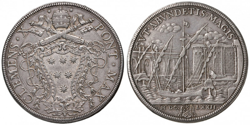 Clemente X (1670-1676) Piastra 1672 - Munt. 20 AG (g 32,50) RR
qSPL/SPL