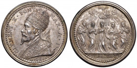 Clemente X (1670-1676) Medaglia A. II Canonizzazione di nuovi santi - Opus: G. Lucenti - Miselli 18 AG (g 19,04 - Ø 34 mm) RR Splendido esemplare con ...