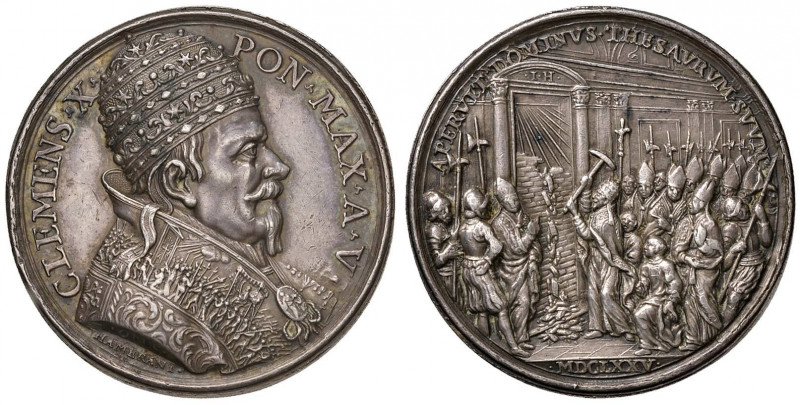 Clemente X (1670-1676) Medaglia A. V Apertura della Porta Santa - Opus: G. Hamer...
