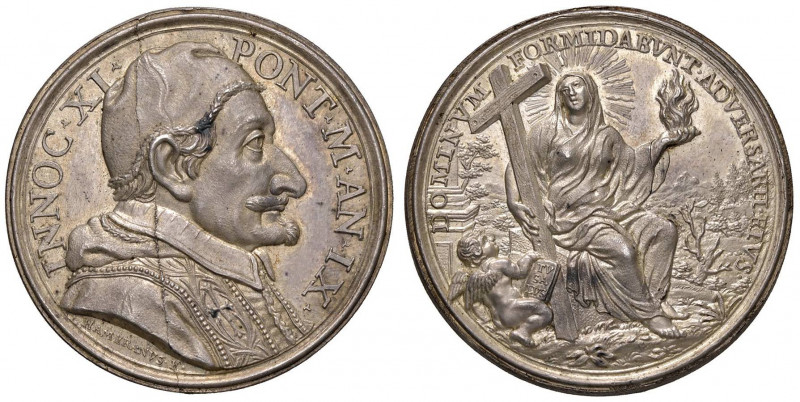 Innocenzo XI (1676-1689) Medaglia A. VI Riconquista di Santa Maura - Opus: G. Ha...