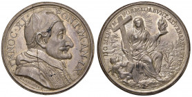 Innocenzo XI (1676-1689) Medaglia A. VI Riconquista di Santa Maura - Opus: G. Hamerani - Miselli 151 AG (g 25,83 - Ø 36 mm) Difetto di conio al D/ ma ...