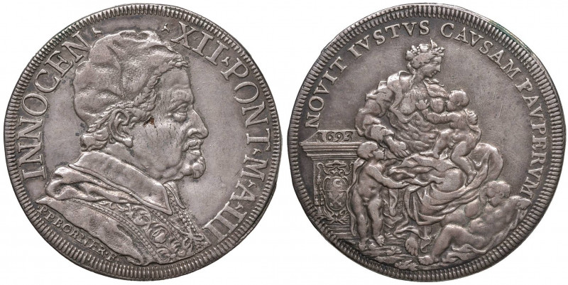 Innocenzo XII (1691-1700) Piastra 1693 A. III - Munt. 23 AG (g 31,79) R Piccole ...
