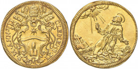 Clemente XI (1700-1721) Doppia A. VII - Munt. 11 AU (g 6,56) RRRR Conservazione eccezionale. Moneta di grande rarità con nessun passaggio censito su a...