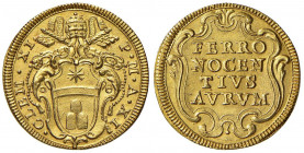 Clemente XI (1700-1721) Scudo d’oro A. XII - Munt. 16 AU (g 3,36) RRR Conservazione eccezionale 
FDC