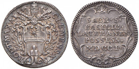 Clemente XI (1700-1721) Giulio 1701 A. I del Possesso - Munt. 107 AG (g 3,04) RR Splendida patina iridescente 
qSPL