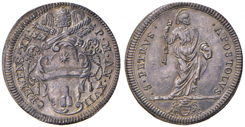 Clemente XI (1700-1721) Giulio A. XVII - Munt. 114 AG (g 3,05) Conservazione ecc...