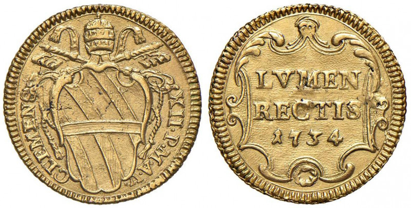 Clemente XII (1730-1740) Scudo d’oro 1734 A. V - Munt. 13 AU (g 3,11) Restauri e...