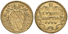 Clemente XII (1730-1740) Scudo d’oro 1734 A. V - Munt. 13 AU (g 3,11) Restauri e piccole screpolature al D/ e al R/ 
SPL