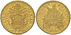 Pio VI (1774-1799) Bologna - 5 Zecchini 1787 A. XIII - Munt. 162 AU (g 17,07) RRR
BB+