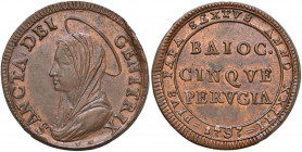Pio VI (1774-1799) Perugia - Madonnina 1797 A. XXIII - Munt. 390 CU (g 16,68) Zone di rame rosso, sul bordo non è stato impresso per un difetto della ...