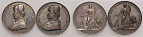 Pio IX (1846-1870) Medaglia 1863 cardinale Filippo de Angelis - Opus: Zaccagnini - AG (g 30,80 - Ø 43 mm) e AE (g 33,72 - Ø 43 mm) Lotto di due medagl...