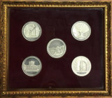 Pio IX (1846-1870) Lotto di cinque medaglie di largo modulo 80 mm unifaci, probabilmente riconii da conii originali in metallo bianco - Opus: Bianchi,...