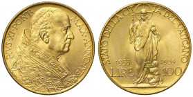 Pio XI (1922-1939) 100 Lire 1933-34 Giubileo - Nomisma 915 AU (g 8,82) Graffietti sulla guancia al D/ 
FDC