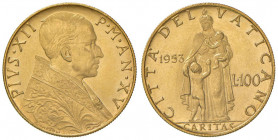 Pio XII (1939-1958) 100 Lire 1953 A. XV - Nomisma 729 AU (g 5,21) RR
FDC