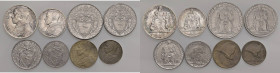 Pio XII (1939-1958) Divisionale 1944 A. VI: 10 e 5 Lire in argento, 2 e una Lira, 50 e 20 Centesimi in acmonital e 10 e 5 Centesimi in bronzital - Nom...
