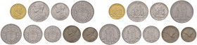 Pio XII (1939-1958) Divisionale 1946 - Nomisma 742 AU, AG, NI, CU RRR Lotto di nove monete
FDC