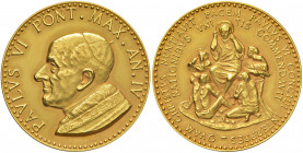 Paolo VI (1963-1978) Medaglia 1966-1967 annuale a ricordo della partecipazione all’assemblea delle Nazioni Unite D/ PAULUS VI PONT MAX AN IV. Busto de...