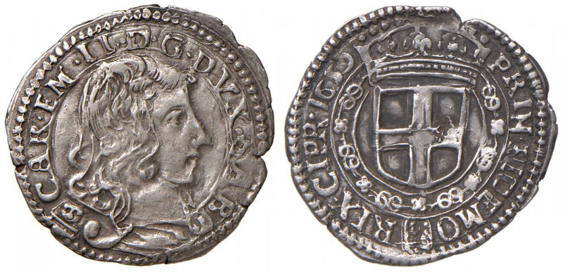Carlo Emanuele II (1638-1675) Dodicesimo di scudo 1659 - MIR (nuova edizione) 92...