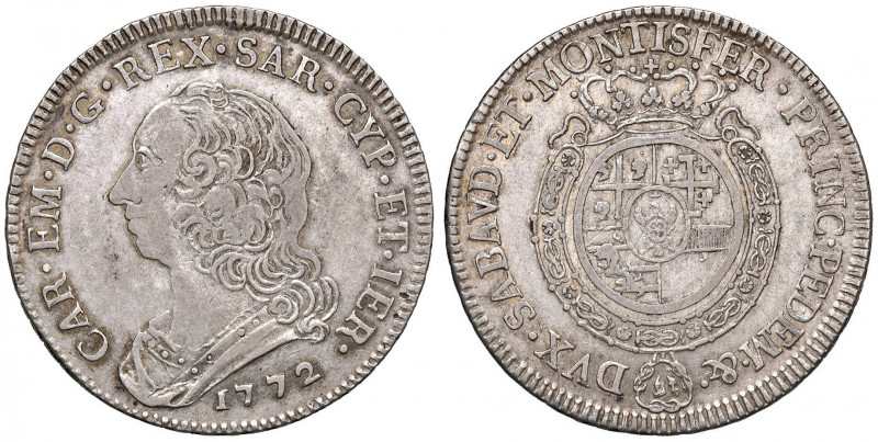 Carlo Emanuele III (1755-1773) Mezzo scudo 1772 - Nomisma 176 (indicato R/4) AG ...