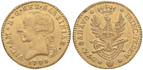 Vittorio Amedeo III (1773-1796) Doppia 1791 - Nomisma 292 AU (g 9,04) R Limatura sul bordo 
BB+
