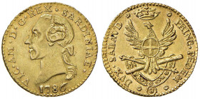 Vittorio Amedeo III (1773-1796) Quarto di doppia 1786 - Nomisma 323 AU (g 2,26) RR 
SPL+/qFDC